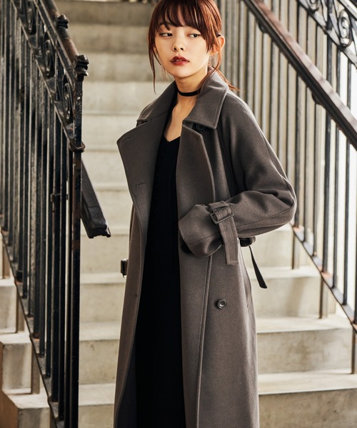 mysty woman（ミスティウーマン）の「3WAYスタンドネックコート 571501（チェスターコート・レディース・チャコールグレー/アイボリー/ブラック/グレイッシュベージュ/ホワイト・SMALL/MEDIUM）」の13枚目の写真