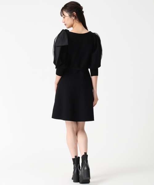 31 Sons de mode（トランテアン　ソン　ドゥ　モード）の「2025秋冬新作 肩リボンミニニットワンピース（ワンピース・レディース・ブラウン/ブラック・ﾌﾘ-）」の11枚目の写真