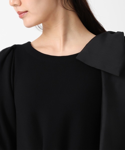 31 Sons de mode（トランテアン　ソン　ドゥ　モード）の「2025秋冬新作 肩リボンミニニットワンピース（ワンピース・レディース・ブラウン/ブラック・ﾌﾘ-）」の10枚目の写真