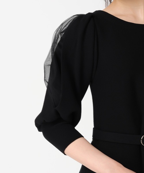 31 Sons de mode（トランテアン　ソン　ドゥ　モード）の「2025秋冬新作 肩リボンミニニットワンピース（ワンピース・レディース・ブラウン/ブラック・ﾌﾘ-）」の9枚目の写真