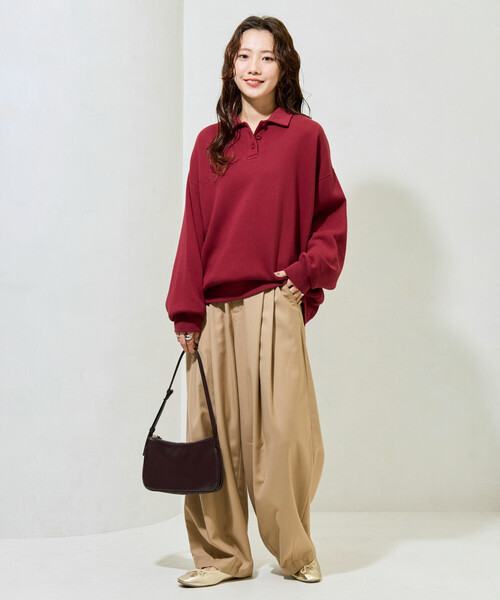 セール】限定展開 ポロ襟 スウェット プルオーバー（スウェット