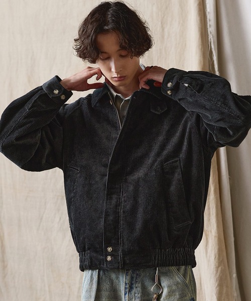 リラクシー スタンドネック コーデュロイ ブルゾン / スイングトップ