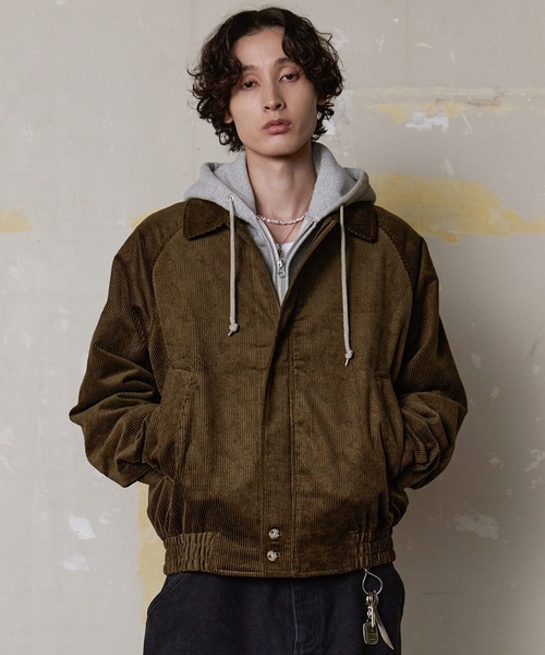 リラクシー スタンドネック コーデュロイ ブルゾン / スイングトップ