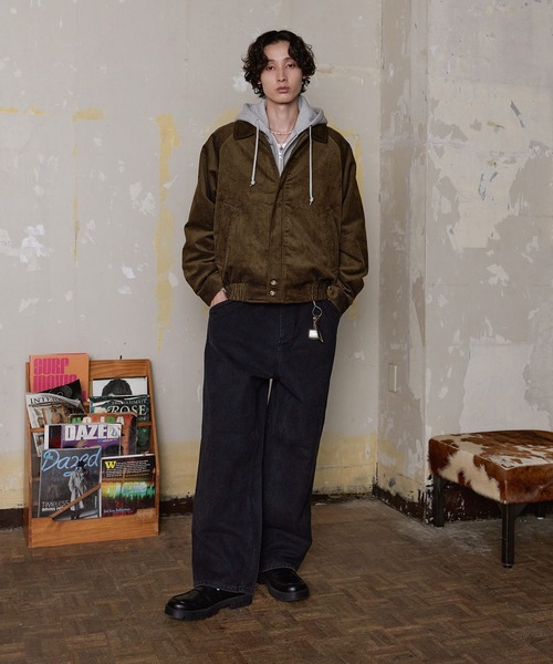 リラクシー スタンドネック コーデュロイ ブルゾン / スイングトップ