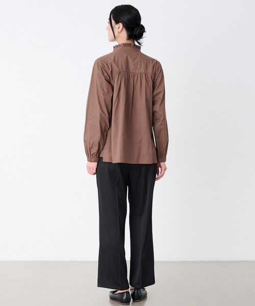 Arnold Palmer（アーノルドパーマー）の「プチフリル バンドカラー シャツブラウス（シャツ/ブラウス・レディース・クリーム/ブルー/ブラウン・L/M/S）」の11枚目の写真