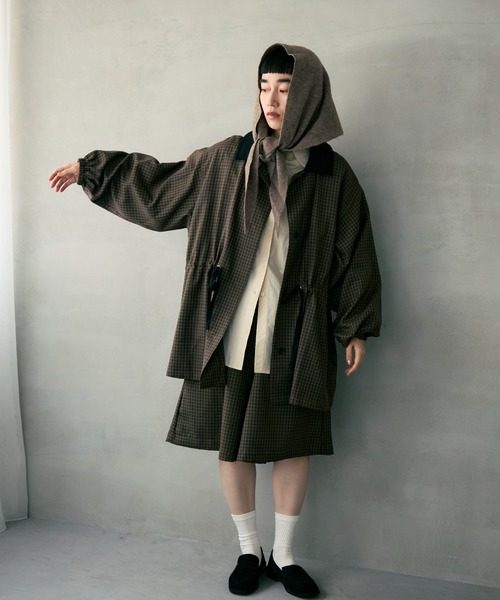 Crisp（クリスプ）の「コーデュロイカラーチェックジャケット（その他アウター・レディース・ブラウン/ブラック・FREE）」の4枚目の写真