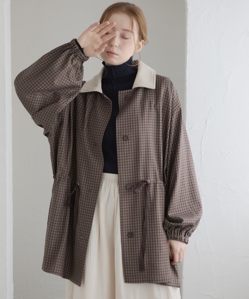 Crisp（クリスプ）の「コーデュロイカラーチェックジャケット（その他アウター・レディース・ブラウン/ブラック・FREE）」の17枚目の写真
