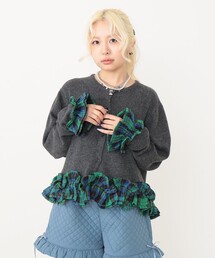 CAROLINA GLASER | チェックフリルカーディガン(カーディガン/ボレロ)