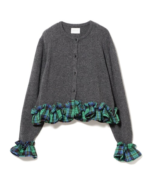 CAROLINA GLASER（カロリナ グレイサー）の「チェックフリルカーディガン（カーディガン/ボレロ・レディース・レッド/グレー・ONE SIZE）」の9枚目の写真