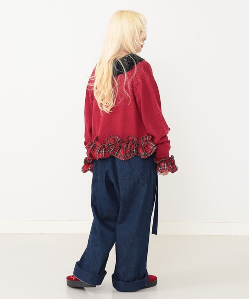 CAROLINA GLASER（カロリナ グレイサー）の「チェックフリルカーディガン（カーディガン/ボレロ・レディース・レッド/グレー・ONE SIZE）」の20枚目の写真