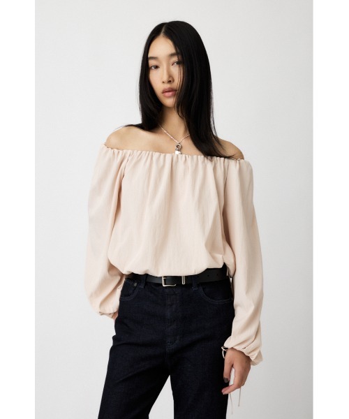 MOUSSY(マウジー)の「OFF SHOULDER PUFFY ブラウス(シャツ/ブラウス・レディース・ライトピンク/ホワイト/ブラック・FREE)」の9枚目の写真