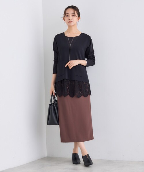 INDIVI(インディヴィ)の「Vネック ニットジレ(ニット/セーター・レディース・ナチュラル/ブラック・05/13/38)」の4枚目の写真