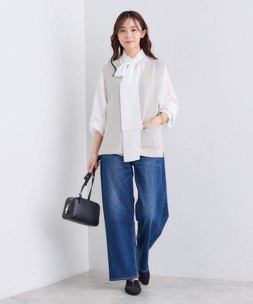 INDIVI(インディヴィ)の「Vネック ニットジレ(ニット/セーター・レディース・ナチュラル/ブラック・05/13/38)」の8枚目の写真