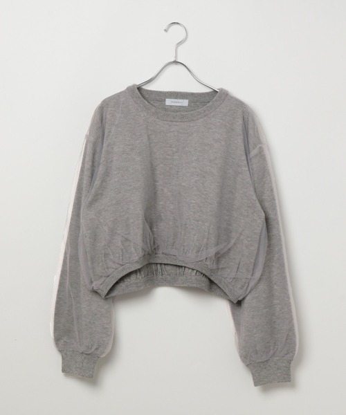 PAGEBOY(ページボーイ)の「チュールドッキングニットプルオーバー(Tシャツ/カットソー・レディース・グレー/オフホワイト/ブラック・FREE)」の15枚目の写真