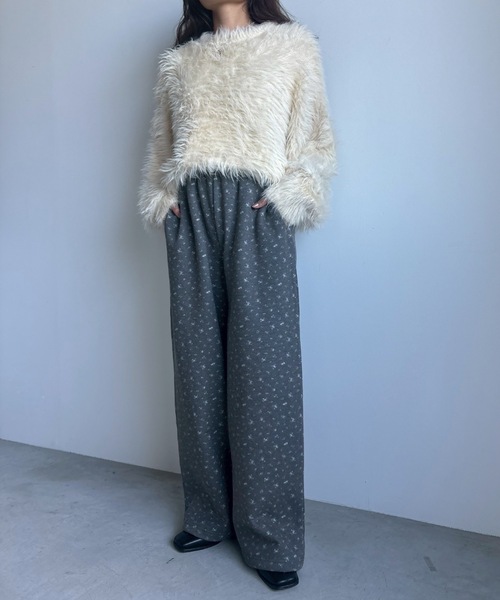 Unitage(ユニテージ)の「小花柄裏起毛スウェットパンツ(その他パンツ・レディース・ブラック/ライトグレー・FREE)」の13枚目の写真