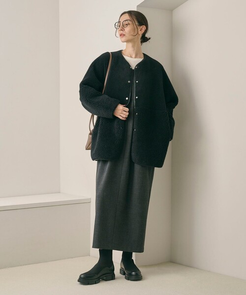 BEAUTY&YOUTH UNITED ARROWS(ビューティーアンドユースユナイテッドアローズ)の「ニット レザーライク ブーツ 撥水/晴雨兼用(ブーツ・レディース・ブラック・36/37/38)」の13枚目の写真