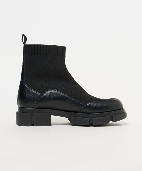 BEAUTY&YOUTH UNITED ARROWS(ビューティーアンドユースユナイテッドアローズ)の「ニット レザーライク ブーツ 撥水/晴雨兼用(ブーツ・レディース・ブラック・36/37/38)」の8枚目の写真