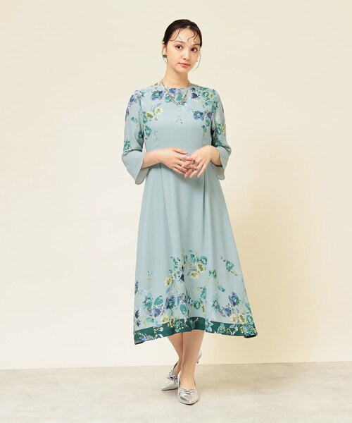 Sunauna(スーナウーナ)の「【手洗い可】花柄パネルワンピース(ワンピース・レディース・グリーン系その他2/ネイビー系1/ネイビー系/ベージュ系/モスグリーン系1・34/40/38/36)」の8枚目の写真
