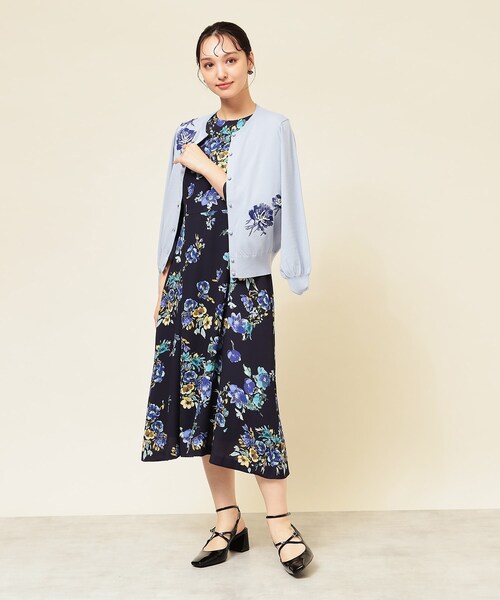 Sunauna(スーナウーナ)の「【手洗い可】花柄パネルワンピース(ワンピース・レディース・グリーン系その他2/ネイビー系1/ネイビー系/ベージュ系/モスグリーン系1・34/40/38/36)」の19枚目の写真