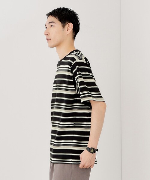 THE SHOP TK (ザ ショップ ティーケー )の「マルチボーダープルオーバー S/S(Tシャツ/カットソー・メンズ・ブラック系2/ダークブラウン系2・02/03/04)」の3枚目の写真