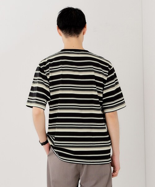 THE SHOP TK (ザ ショップ ティーケー )の「マルチボーダープルオーバー S/S(Tシャツ/カットソー・メンズ・ブラック系2/ダークブラウン系2・02/03/04)」の4枚目の写真