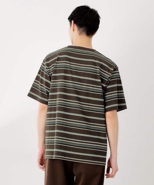 THE SHOP TK (ザ ショップ ティーケー )の「マルチボーダープルオーバー S/S(Tシャツ/カットソー・メンズ・ブラック系2/ダークブラウン系2・02/03/04)」の8枚目の写真