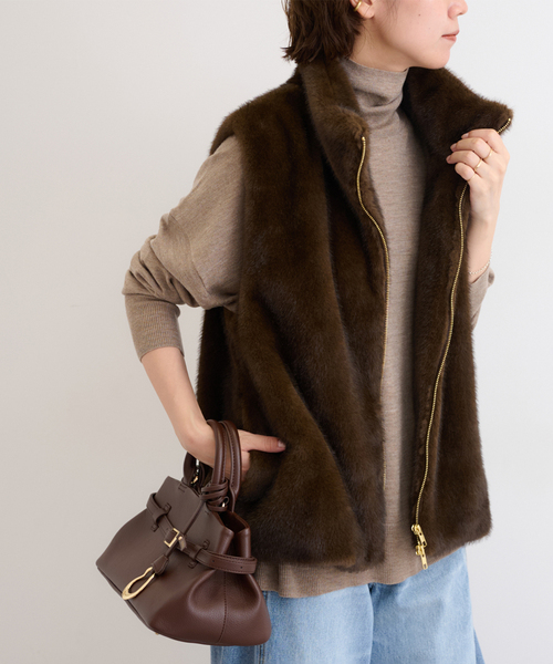 ジャーナルスタンダード　リバーシブルファーベスト Fサイズ ジャーナルスタンダード リバーシブルファーベスト Fサイズ