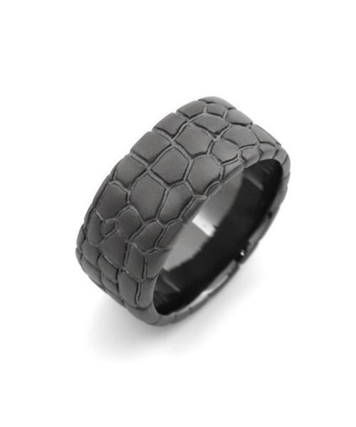 wjk(ダヴルジェイケイ)の「ab1799- IVXLCDM ×wjk croco pattern middle ring 指輪(909 iv02h)(リング・メンズ・ブラック・17号/19号/21号)」の7枚目の写真