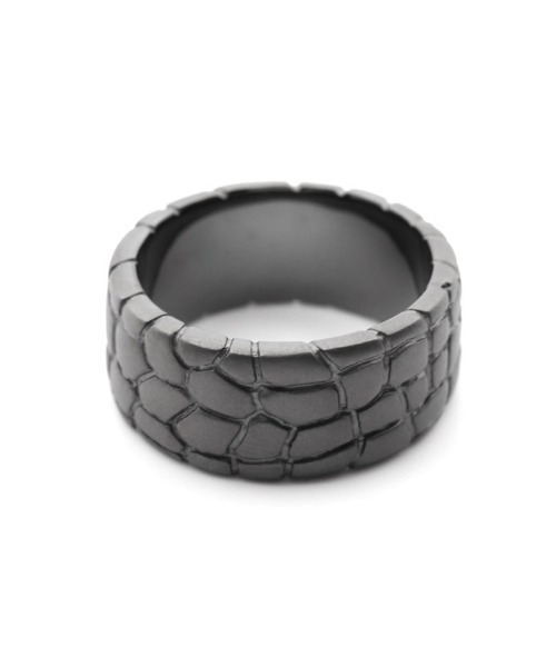 wjk(ダヴルジェイケイ)の「ab1799- IVXLCDM ×wjk croco pattern middle ring 指輪(909 iv02h)(リング・メンズ・ブラック・17号/19号/21号)」の9枚目の写真