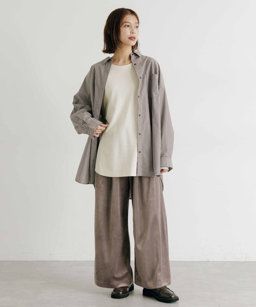 studio CLIP（スタディオクリップ）の「ダブルフェイス裾ラウンドプルオーバー（Tシャツ/カットソー・レディース・オフホワイト/ライトブルー/ライトグレー/チャコール・FREE）」の8枚目の写真