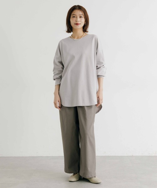 studio CLIP（スタディオクリップ）の「ダブルフェイス裾ラウンドプルオーバー（Tシャツ/カットソー・レディース・オフホワイト/ライトブルー/ライトグレー/チャコール・FREE）」の13枚目の写真