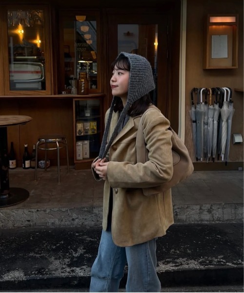 lawgy（ラウジー）の「line switching brushed tailored jacket / ラインスイッチングブラッシュドテーラードジャケット（テーラードジャケット・レディース・ベージュ/ブラウン・FREE）」の17枚目の写真