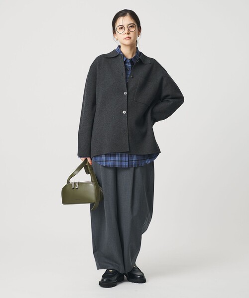 セール】コットンウールブレンド ミラノリブ シャツカーディガン