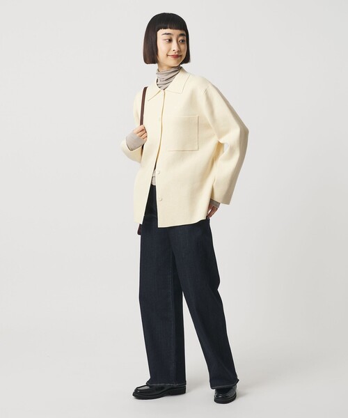 セール】コットンウールブレンド ミラノリブ シャツカーディガン