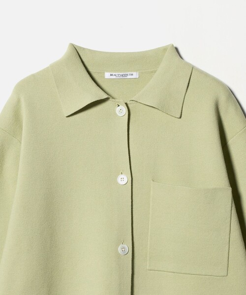 BEAUTY&YOUTH UNITED ARROWS(ビューティーアンドユースユナイテッドアローズ)の「コットンウールブレンド ミラノリブ シャツカーディガン ウォッシャブル(カーディガン/ボレロ・レディース・オフホワイト/ライム/ダークグレー・FREE)」の19枚目の写真
