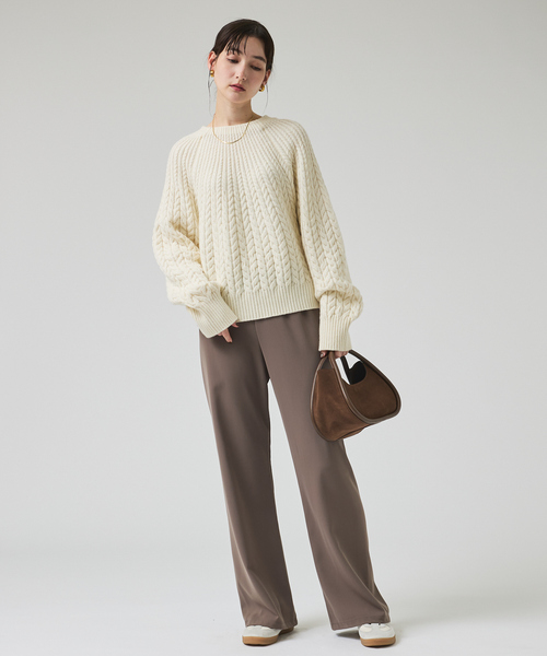 qualite（カリテ）の「【一部店舗限定】ストレッチツイルレギンスパンツ/秋服/冬服/オフィスカジュアル（その他パンツ・レディース・モカ/ブラック・36/38）」の3枚目の写真