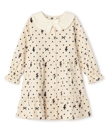 KP（ケーピー）の「ドットリボン柄ビエラワンピース 【ティペット付き】（ワンピース）」