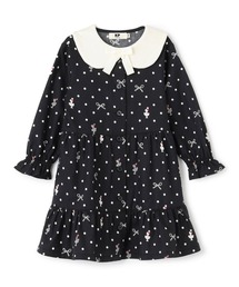 KP（ケーピー）の「ドットリボン柄ビエラワンピース 【ティペット付き】（ワンピース）」