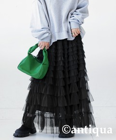 BLACK TULLE RAFFLE SKIRT（スカート）｜Ameri（アメリ）の