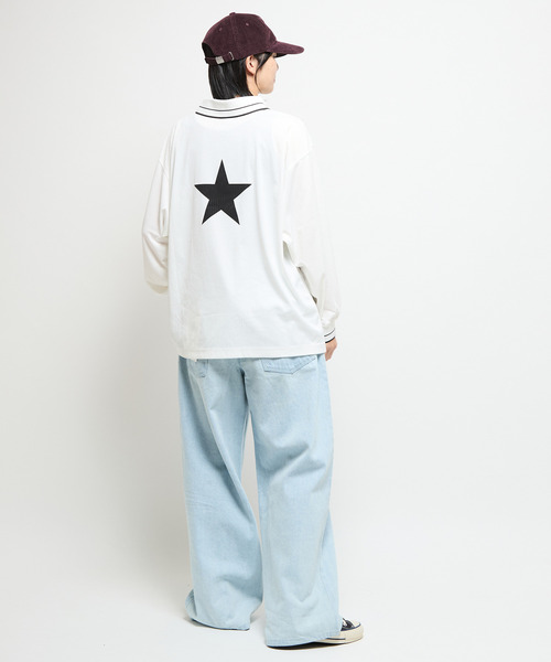 CONVERSE TOKYO（コンバーストウキョウ）の「LACE-UP COLLAR SOCCER LONGSLEEVE TEE（Tシャツ/カットソー・レディース・ホワイト/ブラック・SMALL/MEDIUM）」の7枚目の写真