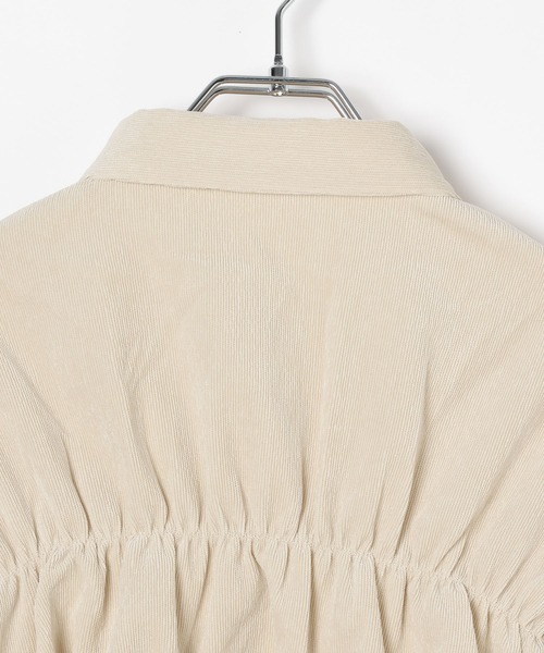 3.3 Field Trip (3.3フィールドトリップ)の「3.3 Field Trip/コーデュロイフリルブラウス(シャツ/ブラウス・レディース・チャコール/アイボリー/ブルー・FREE)」の6枚目の写真