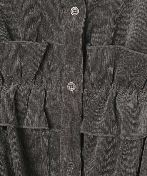 3.3 Field Trip (3.3フィールドトリップ)の「3.3 Field Trip/コーデュロイフリルブラウス(シャツ/ブラウス・レディース・チャコール/アイボリー/ブルー・FREE)」の11枚目の写真