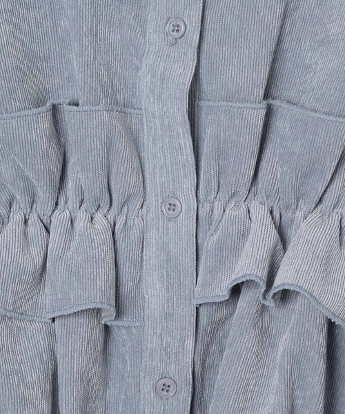 3.3 Field Trip (3.3フィールドトリップ)の「3.3 Field Trip/コーデュロイフリルブラウス(シャツ/ブラウス・レディース・チャコール/アイボリー/ブルー・FREE)」の12枚目の写真
