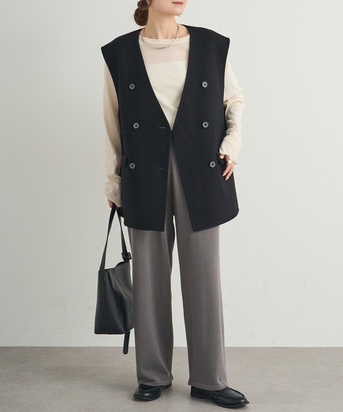 PUAL CE CIN（ピュアルセシン）の「【セットアップ対応】ニットパンツ（その他パンツ・レディース・ブラック/グレー・FREE）」の5枚目の写真