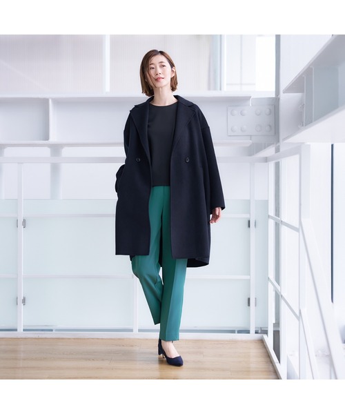 AOYAMA(アオヤマ)の「なめらかな表面感と程良いふくらみがポイント!ダンボールニットコクーンプルオーバー(ニット/セーター・レディース・グレー/ネイビー・M)」の17枚目の写真