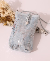 crossi（クロッシー）の「Crossi スパンコール＆デニムスマートフォンショルダーポーチ（ポーチ）」