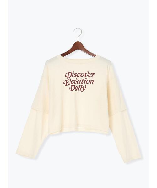 Te chichi TERRASSE(テチチテラス)の「フェイクレイヤードプリントTシャツ(Tシャツ/カットソー・レディース・パープル/チャコールグレー/キナリ・F)」の11枚目の写真