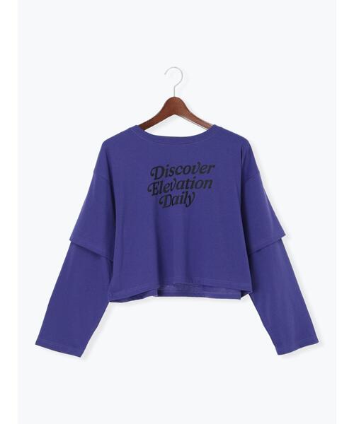 Te chichi TERRASSE(テチチテラス)の「フェイクレイヤードプリントTシャツ(Tシャツ/カットソー・レディース・パープル/チャコールグレー/キナリ・F)」の10枚目の写真