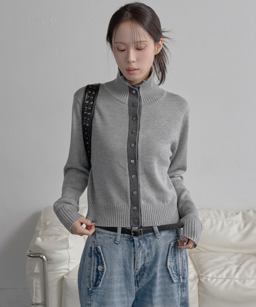 UNE ORIGINAL】【2WAY仕様ニットカーディガン】バイカラーユニーク