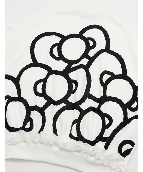 NO WAY（ノーウェイ）の「【Little sunny bite】hello kitty x little sunny bite sweat top（スウェット・レディース・ブラック/ホワイト/ピンク・MEDIUM）」の8枚目の写真